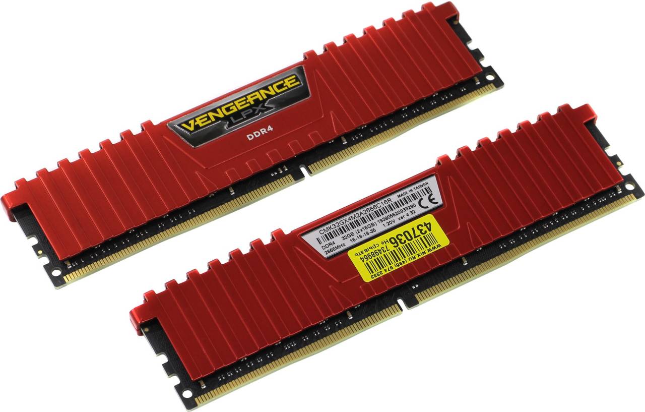    DDR4 DIMM 32Gb PC-21300 Corsair Vengeance LPX [CMK32GX4M2A2666C16R] KIT 2*16Gb