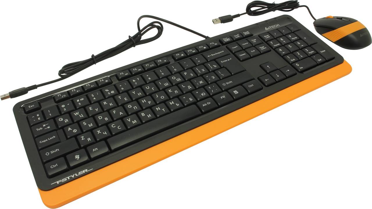 купить Набор A4Tech Fstyler F1010 Orange (Кл-ра, USB,+Мышь,4кн, Roll, USB)