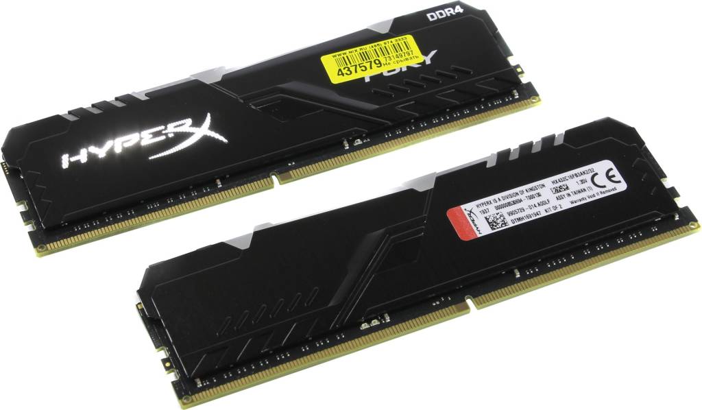    DDR4 DIMM 32Gb PC-25600 Kingston HyperX Fury [HX432C16FB3AK2/32] KIT 2*16Gb CL16