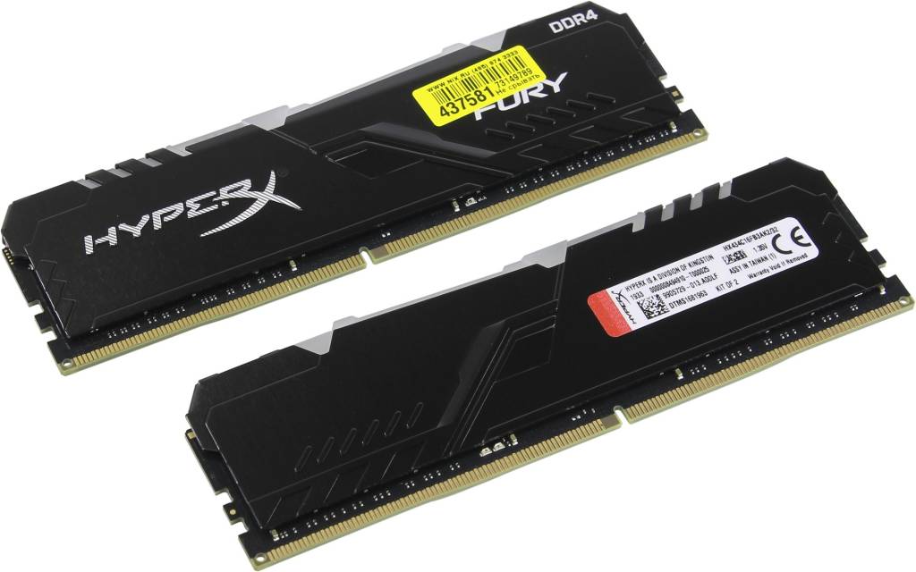    DDR4 DIMM 32Gb PC-27700 Kingston HyperX Fury [HX434C16FB3AK2/32] KIT 2*16Gb CL16