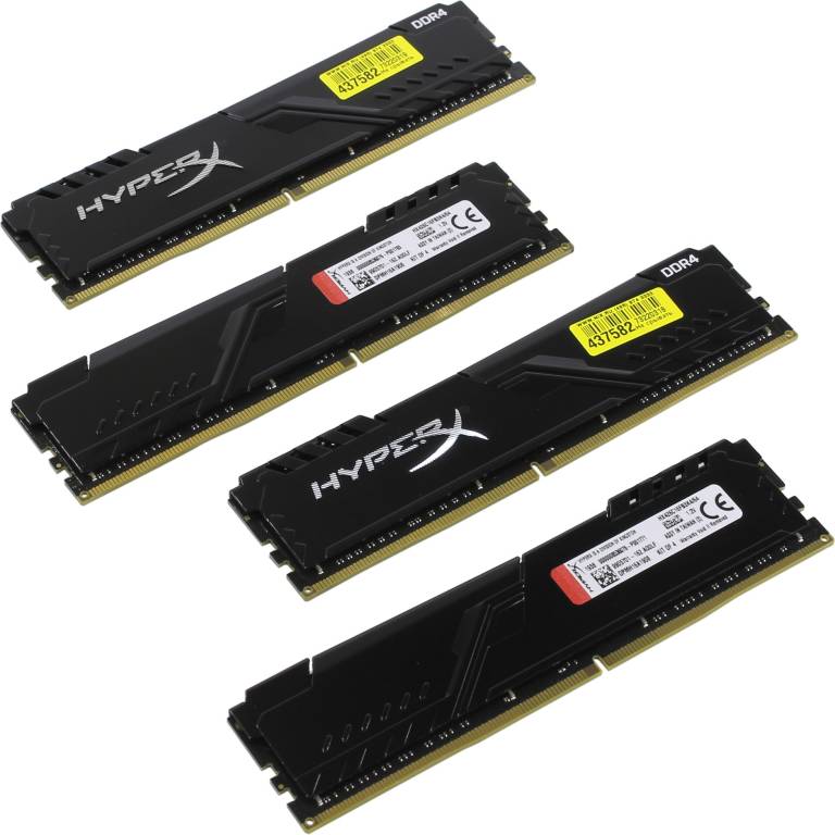    DDR4 DIMM 64Gb PC-21300 Kingston HyperX Fury [HX426C16FB3K4/64] KIT 4*16Gb CL16