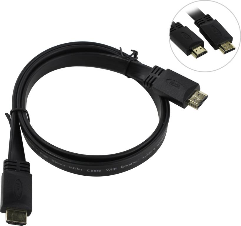 купить Кабель HDMI to HDMI (19M -19M)  1.0м ver2.0 (плоский) VCOM [CG522F-1м]