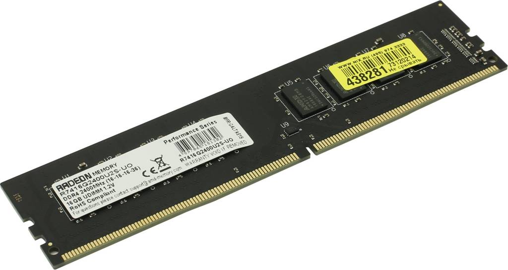    DDR4 DIMM 16Gb PC-19200 AMD [R7416G2400U2S-UO] CL16