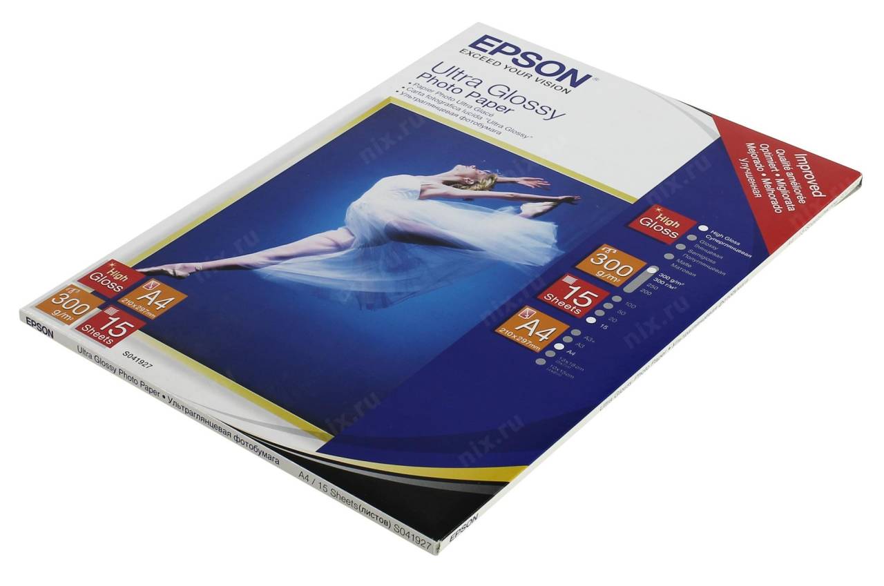   A4 Epson S041927 A4 Ultra Glossy Photo Paper (15 , 300 /2)