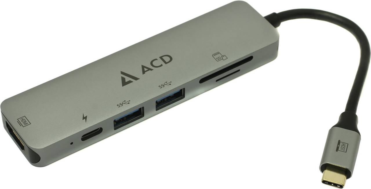  - USB-C - > HDMI(F)+SD/microSD CR+3xUSB3.0+USB-C ACD [ACD-C106-PAL]