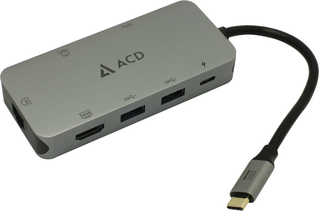  - USB-C - > HDMI(F)+SD/microSD CR+3xUSB3.0+USB-C ACD [ACD-C108-PAL]