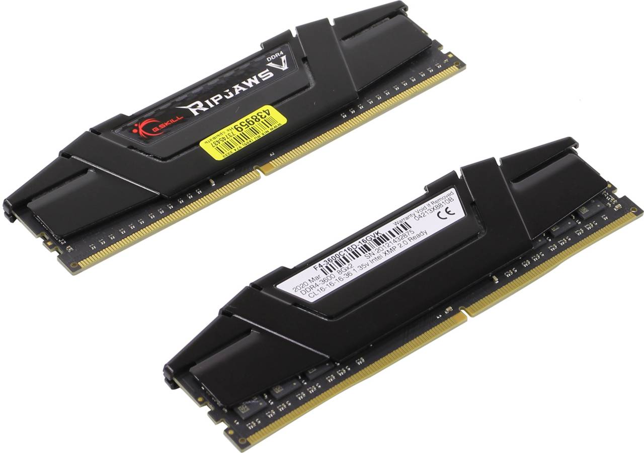   DDR4 DIMM 32Gb PC-28800 G.Skill RipjawsV [F4-3600C16D-16GVK] KIT 2*8Gb CL16