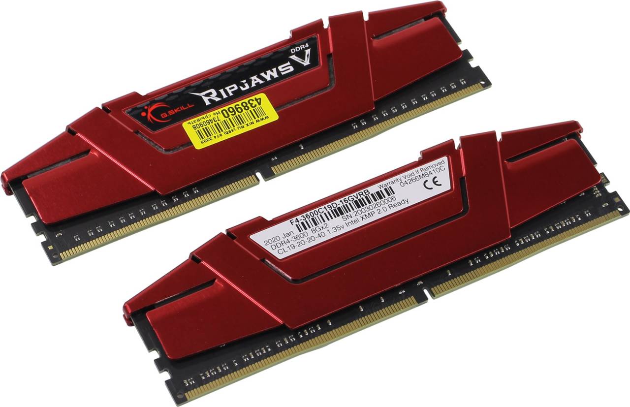    DDR4 DIMM 16Gb PC-28800 G.Skill Ripjaws [F4-3600C19D-16GVRB] KIT 2*8Gb CL19