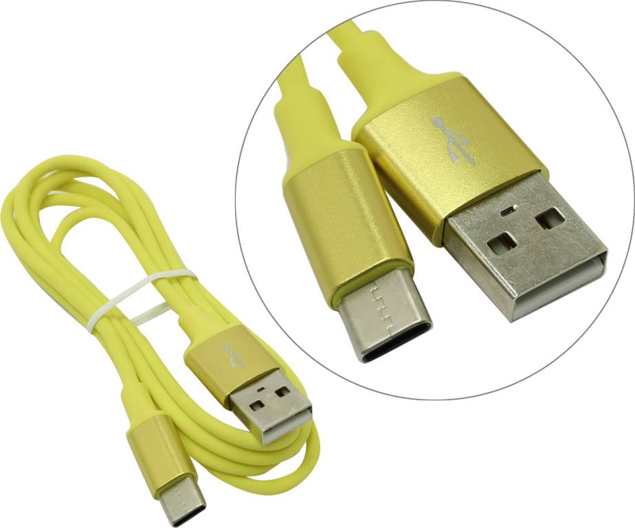 купить Кабель USB 2.0 AM - > USB-C M 1м Jet.A [JA-DC34 1м Yellow]