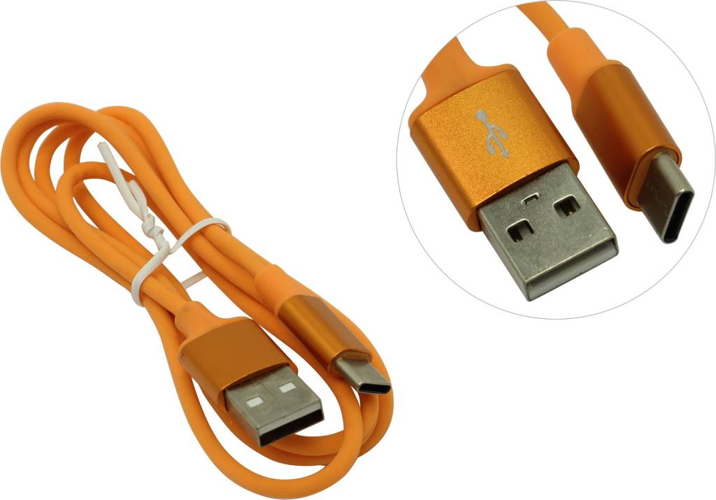 купить Кабель USB 2.0 AM - > USB-C M 1м Jet.A [JA-DC34 1м Orange]