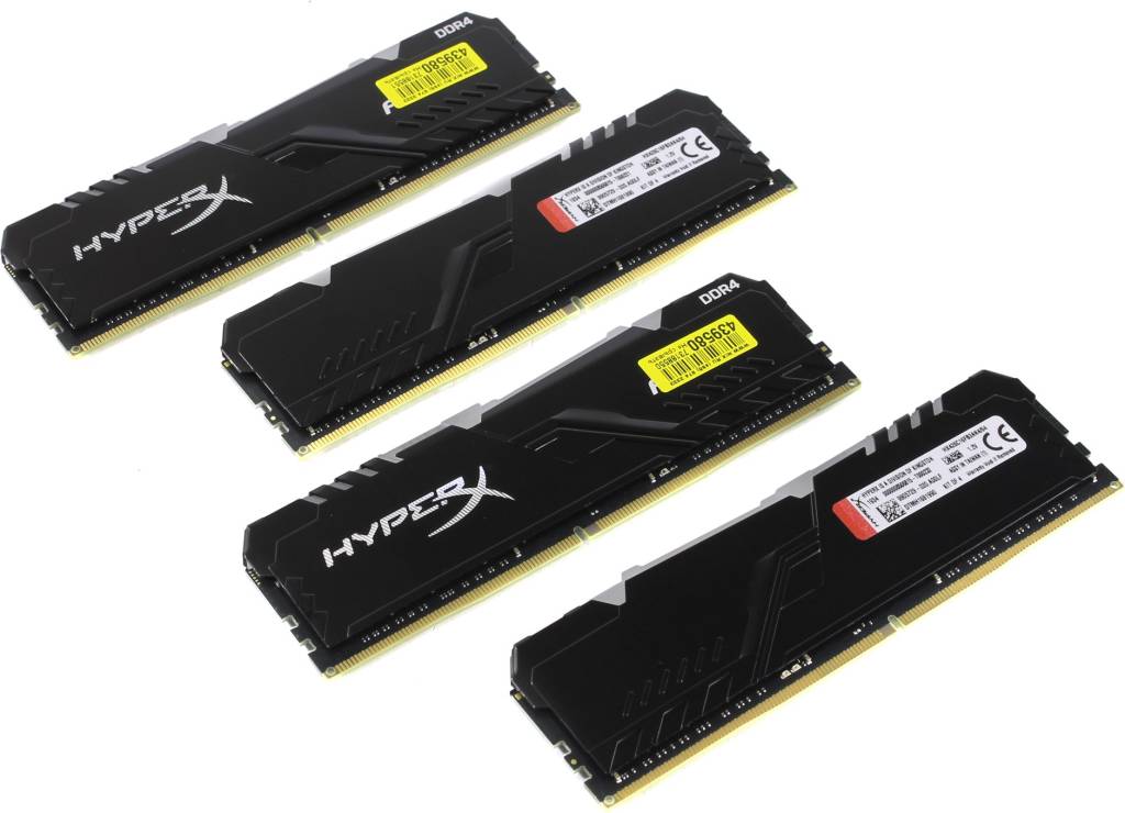    DDR4 DIMM 64Gb PC-21300 Kingston HyperX Fury [HX426C16FB3AK4/64] KIT 4*16Gb CL16