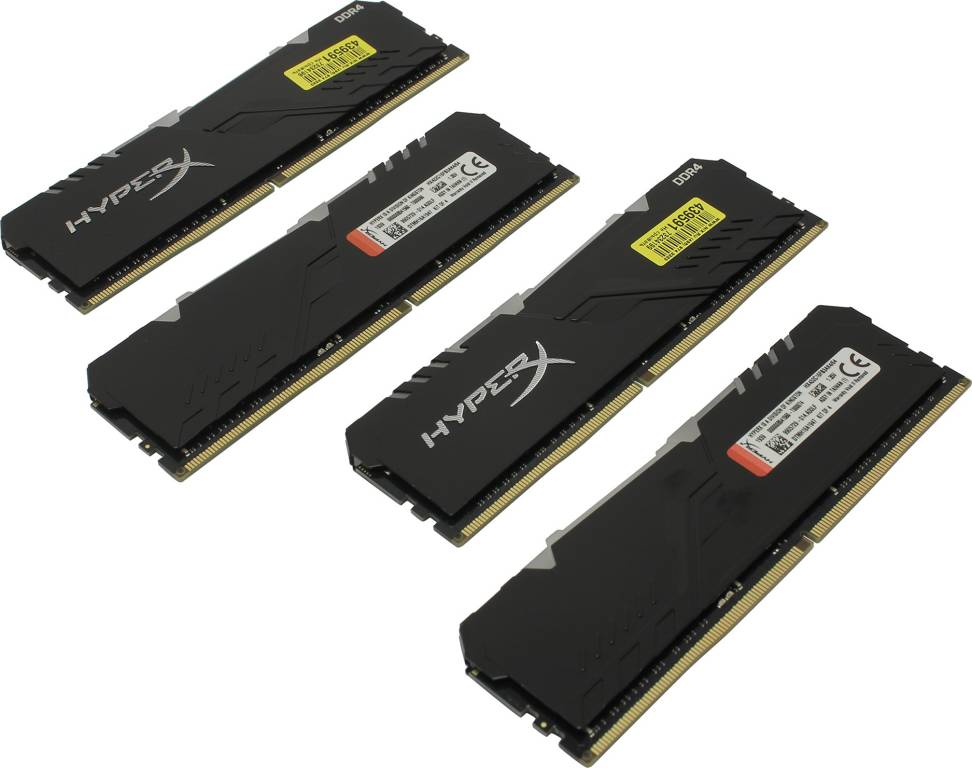    DDR4 DIMM 64Gb PC-25600 Kingston HyperX Fury [HX432C16FB3AK4/64] KIT 4*16Gb CL16