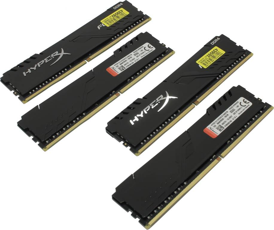    DDR4 DIMM 32Gb PC-25600 Kingston HyperX Fury [HX432C16FB3K4/32] KIT 4*8Gb CL16