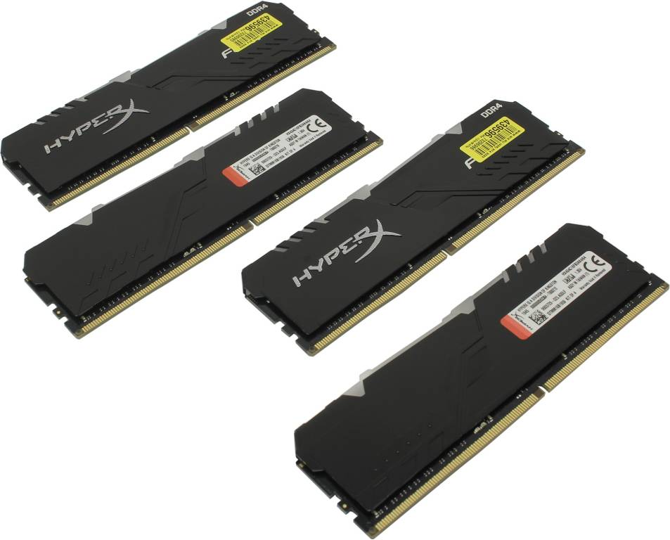    DDR4 DIMM 64Gb PC-27700 Kingston HyperX Fury [HX434C16FB3AK4/64] KIT 4*16Gb CL16
