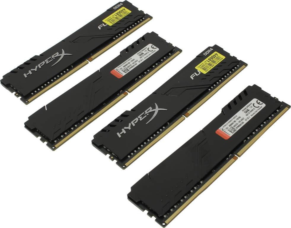    DDR4 DIMM 16Gb PC-19200 Kingston HyperX Fury [HX424C15FB3K4/16] KIT 4*4Gb CL15