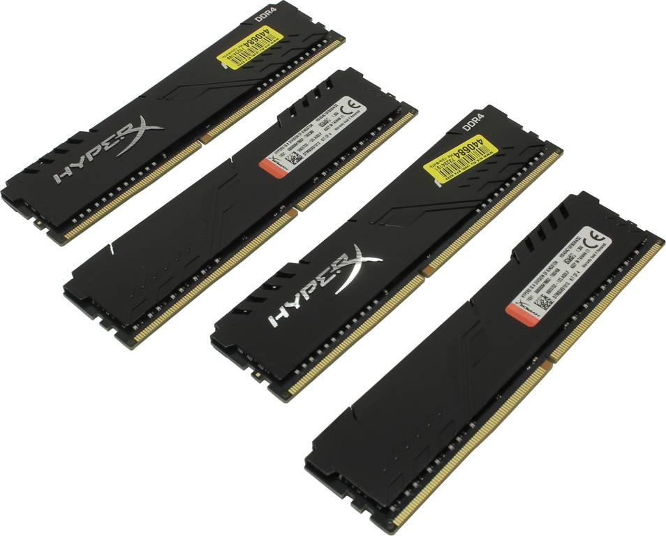    DDR4 DIMM 32Gb PC-27700 Kingston HyperX Fury [HX434C16FB3K4/32] KIT 4*8Gb CL16