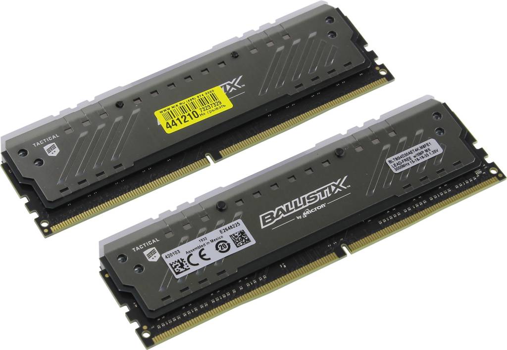    DDR4 DIMM 16Gb PC-24000 Ballistix Tactical Tracer RGB [BLT2K8G4D30AET4K] KIT 2*8Gb