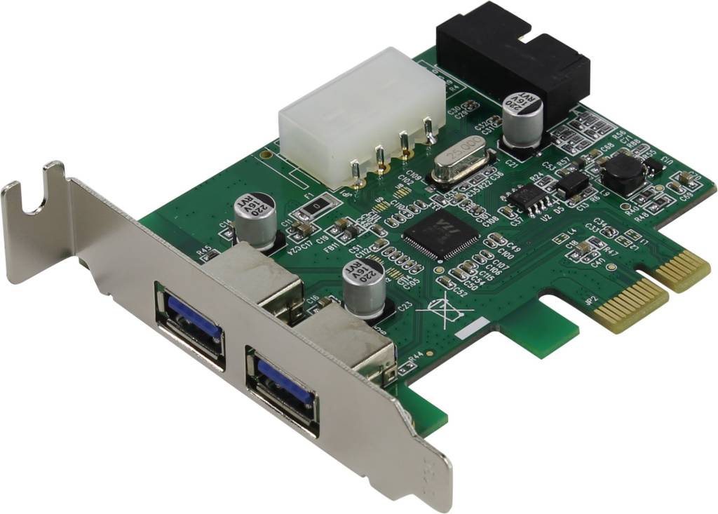  PCI-Ex1 USB3.0, 2 port-ext, 19 pin port-int Orient [VA-3U2219PELP] (OEM)