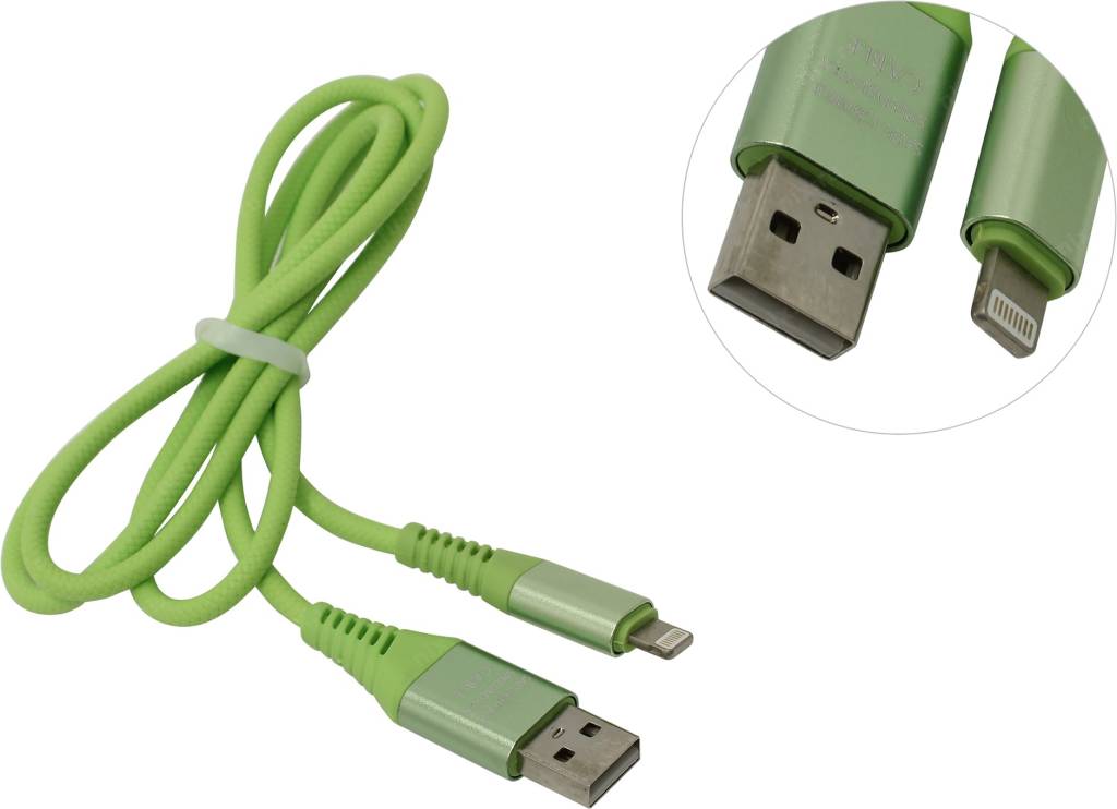 купить Кабель USB AM-- >Lightning 1м Smartbuy [iK-512ERG salad]