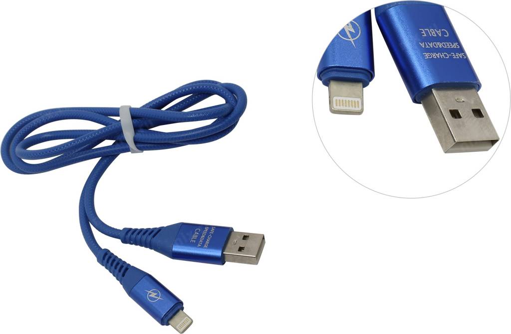купить Кабель USB AM-- >Lightning 1м Smartbuy [iK-512ERG blue]