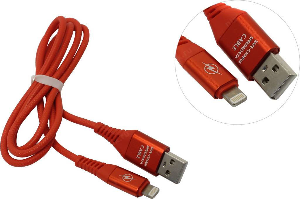 купить Кабель USB AM-- >Lightning 1м Smartbuy [iK-512ERG red]