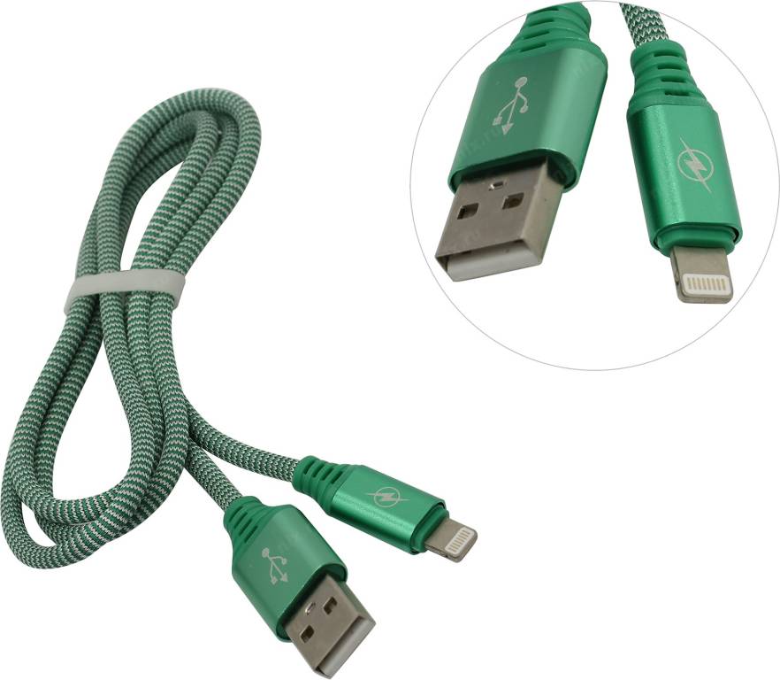 купить Кабель USB AM-- >Lightning 1м Smartbuy [iK-512NS green]