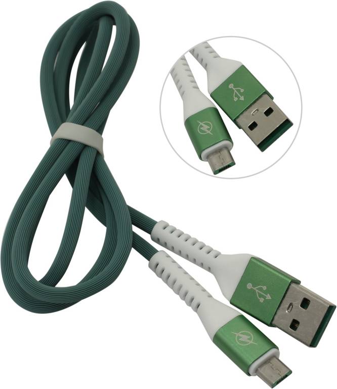  USB AM-- >micro-B 1 Smartbuy [iK-12FL green]