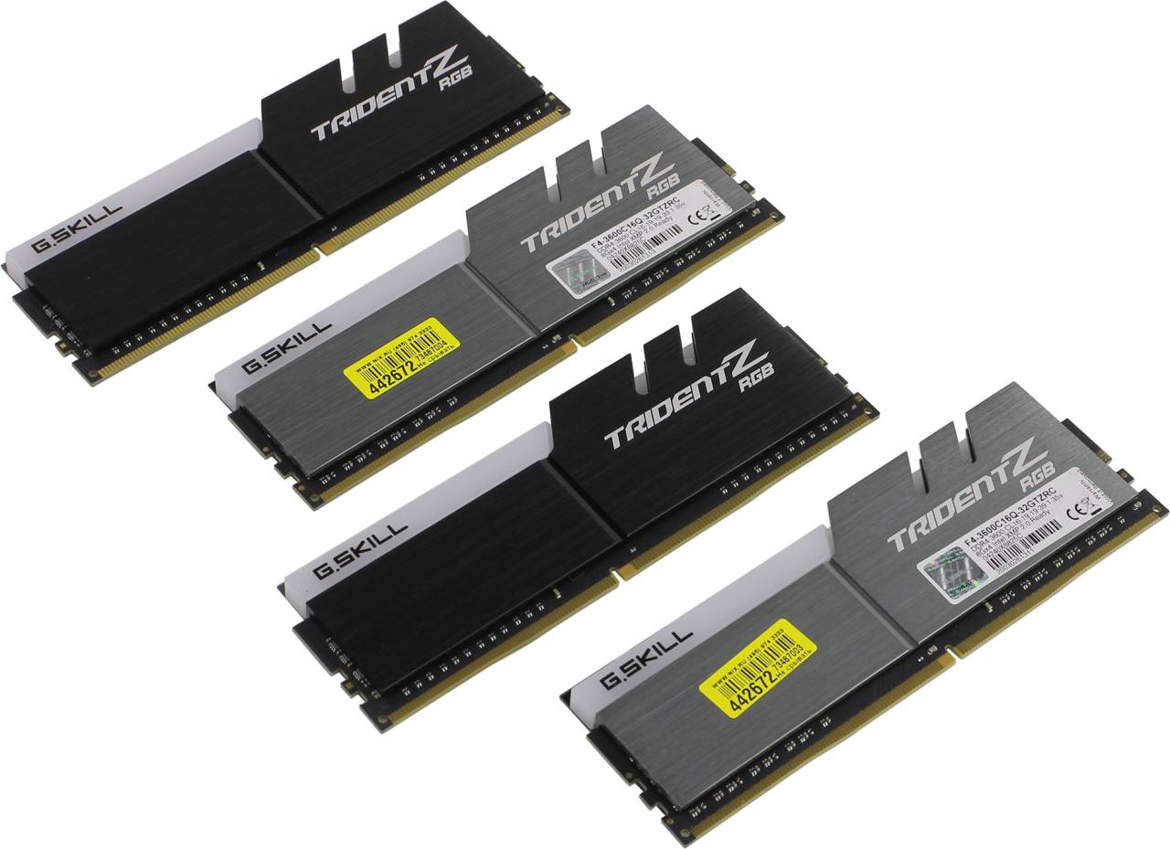    DDR4 DIMM 32Gb PC-28800 G.Skill TridentZ RGB [F4-3600C16Q-32GTZRC] KIT 4*8Gb CL16