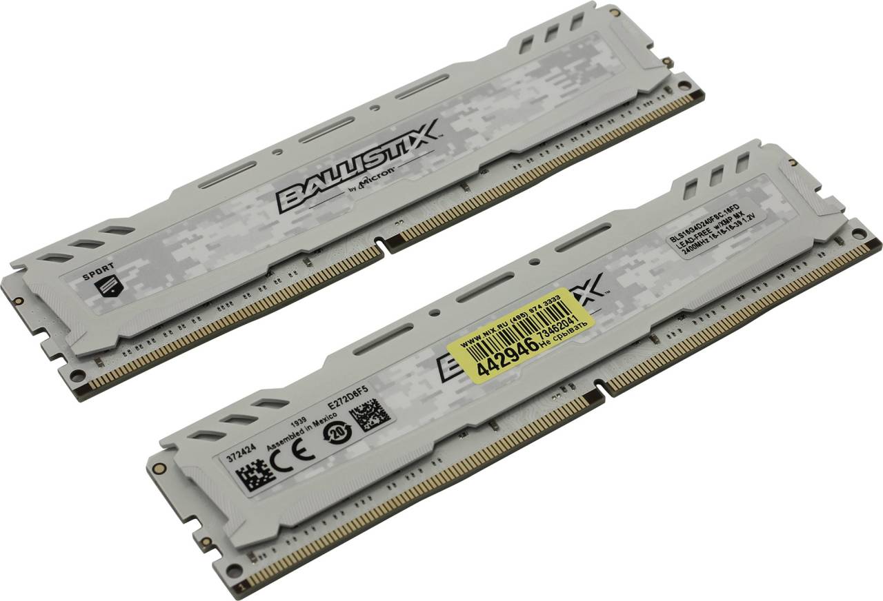    DDR4 DIMM 32Gb PC-19200 Crucial Ballistix [BLS2K16G4D240FSC] KIT 2*16Gb