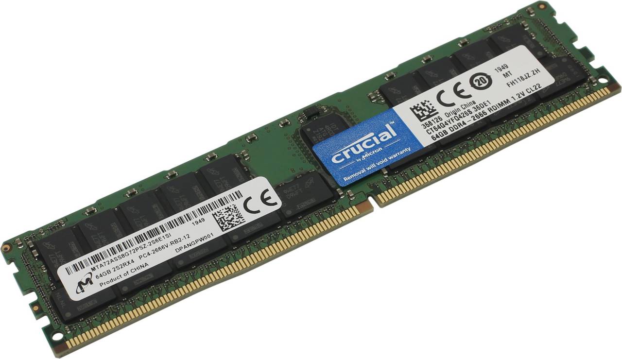    DDR4 RDIMM 64Gb PC-21300 Crucial [CT64G4YFQ426S] CL22 ECC Registered
