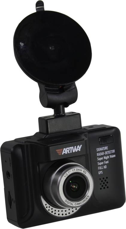  Artway MD-108 (19201080, 170, LCD2.4, GPS, G-Sens, Radar-detect, microSD, USB)