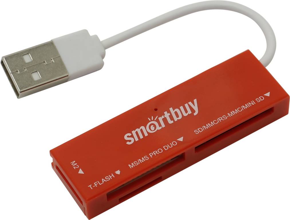   Smartbuy [SBR-717-R] USB2.0 MMC/SDHC/microSDHC/MS(/Pro/Duo/M2) Card Reader/Writer