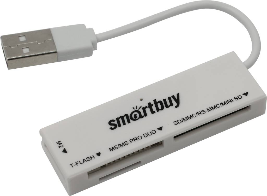   Smartbuy [SBR-717-W] USB2.0 MMC/SDHC/microSDHC/MS(/Pro/Duo/M2) Card Reader/Writer