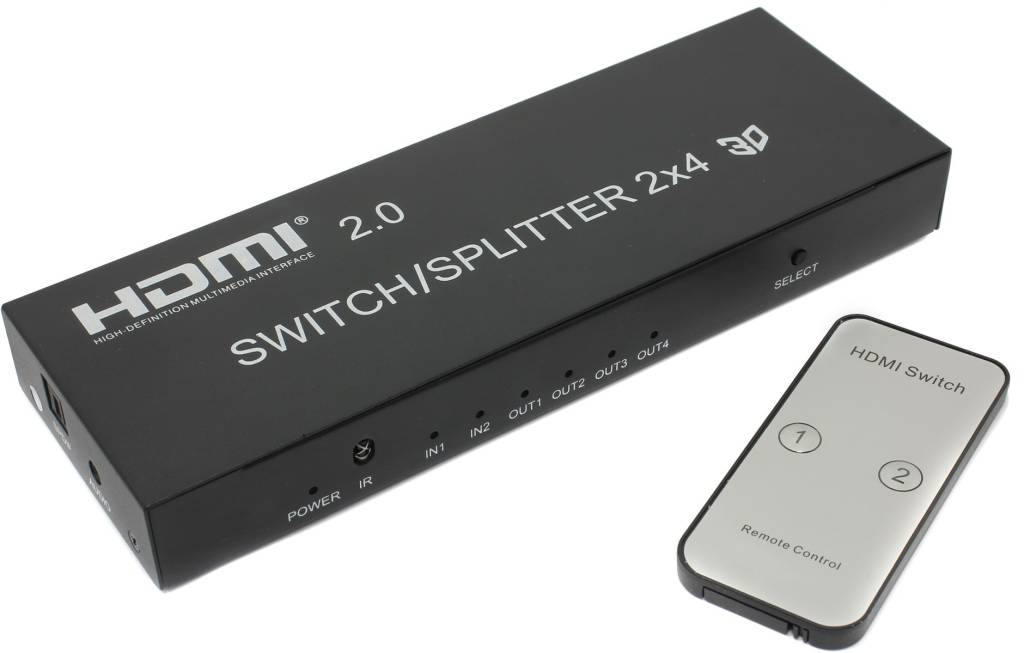   Orient [HSP0204H-2.0] 4K HDMI Switch/Splitter (2in - > 4out, ver2.0, ) + ..