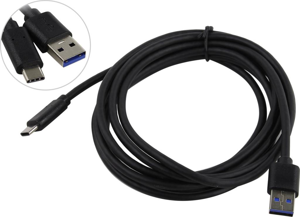 купить Кабель USB 3.0 Type-C Am - > Cm (24pin) 2.5 м (черный) ORIENT [UC-325]