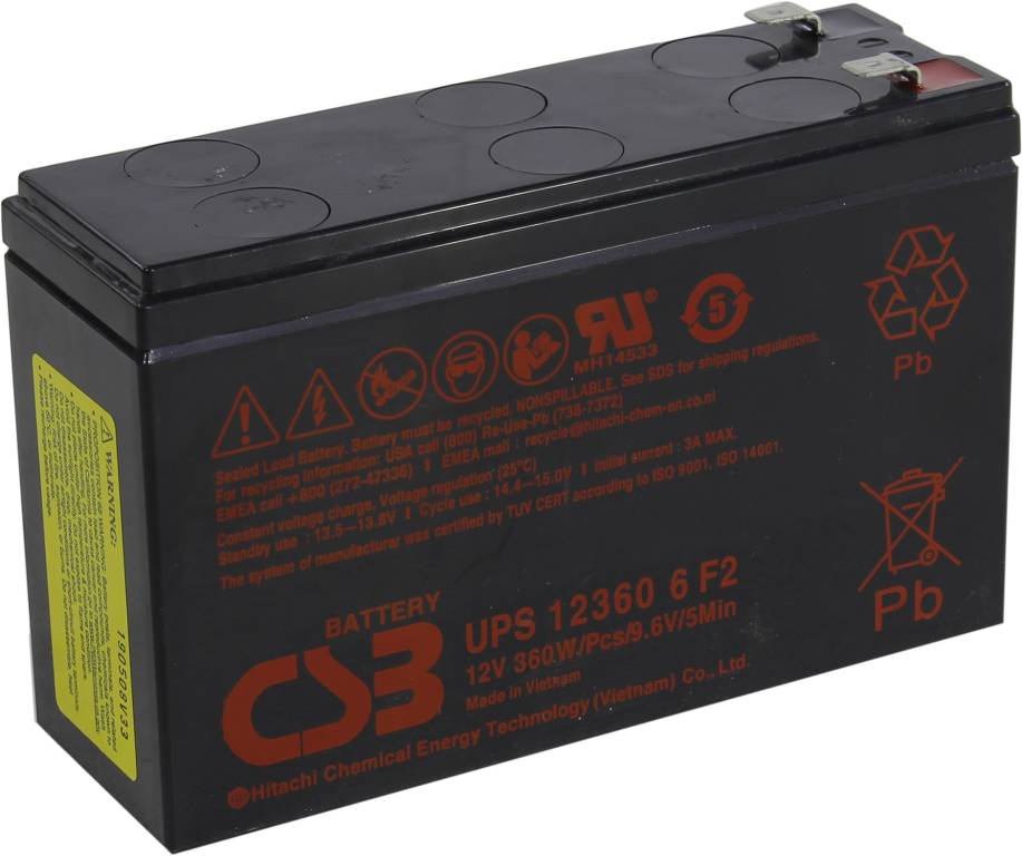   12V    7.5Ah CSB UPS 123606 F2  UPS