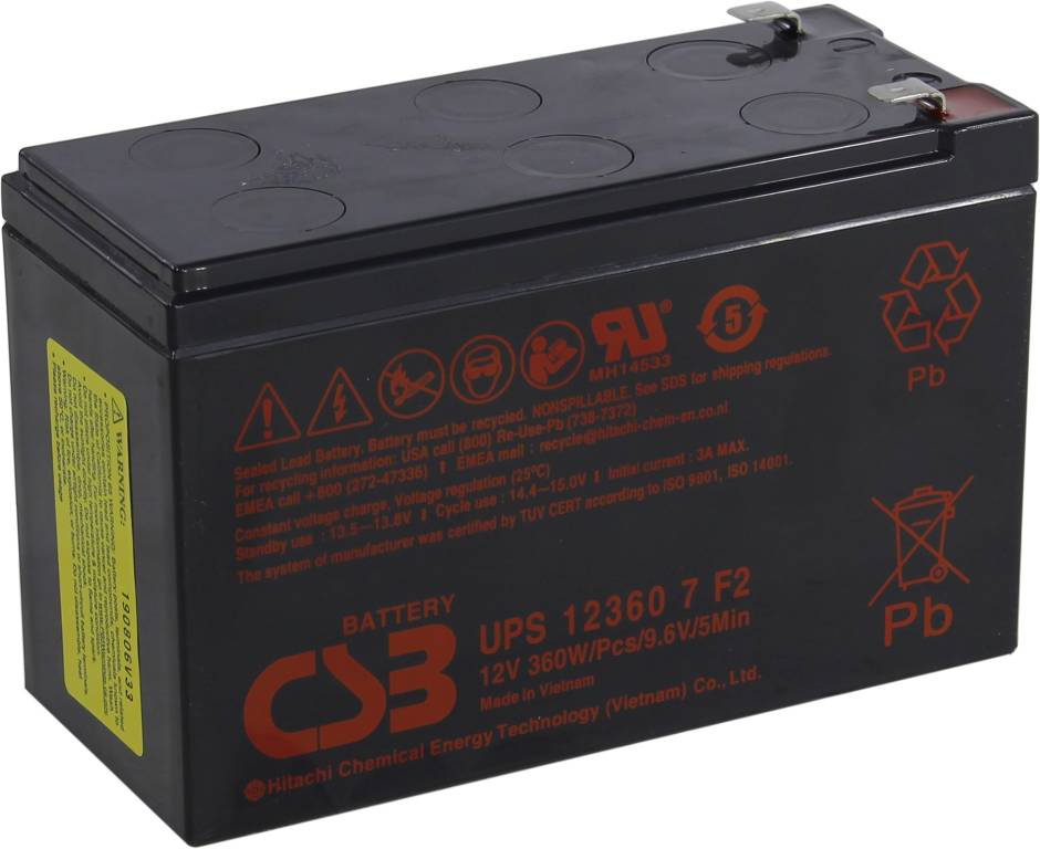   12V    7.5Ah CSB UPS 123607 F2  UPS