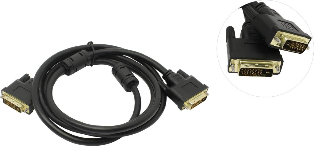купить Кабель DVI-D to DVI-D Dual Link (25M -25M)  1.8м (2 фильтра) TV-COM [DCG150V-1.8м]