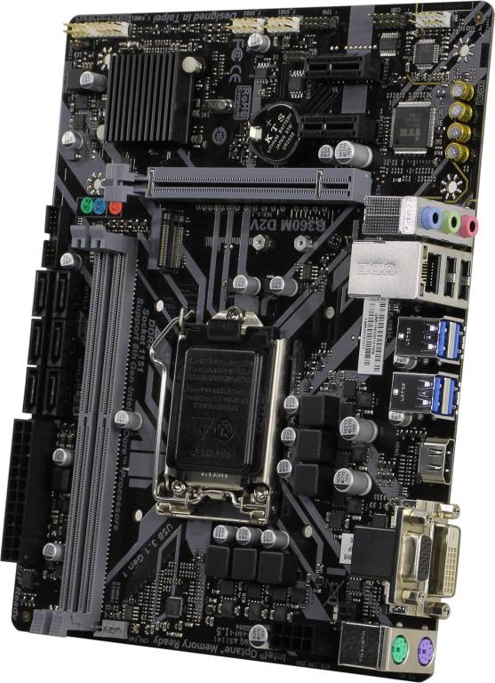    LGA1151 BioStar B360M D2V(RTL)[B360]PCI-E Dsub+DVI+HDMI GbLAN SATA MicroATX 2DDR4