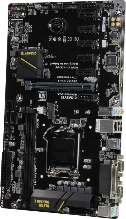    LGA1151 GIGABYTE GA-H110-D3A rev1.0 (OEM) [H110] PCI-E Dsub GbLAN SATA ATX 2DDR4