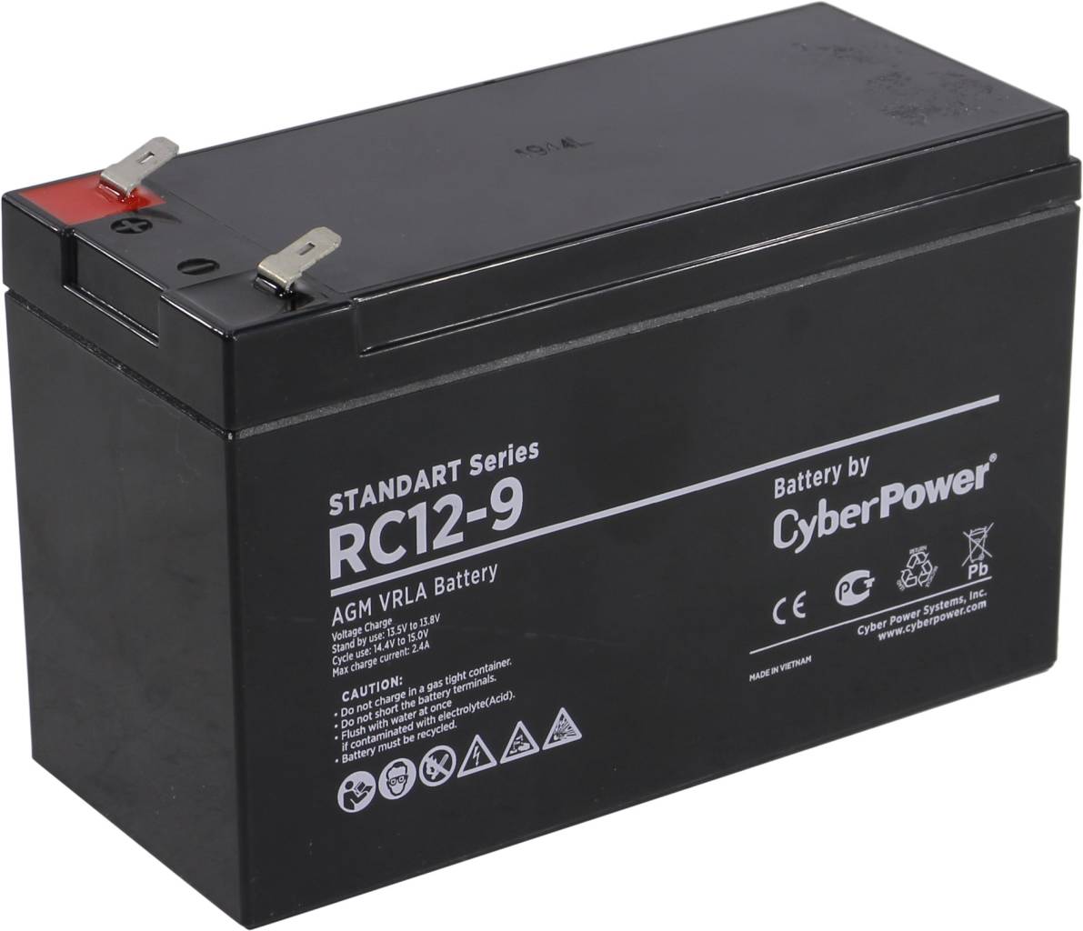   12V    9.0Ah Cyberpower RC 12-9 Battery CyberPower Standart series    UPS