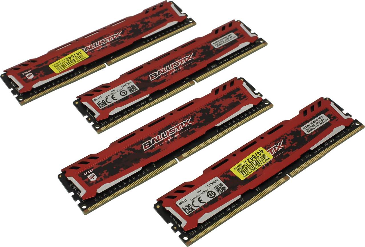    DDR4 DIMM 32Gb PC-24000 Ballistix [BLS4K8G4D30AESEK] KIT 4*8Gb