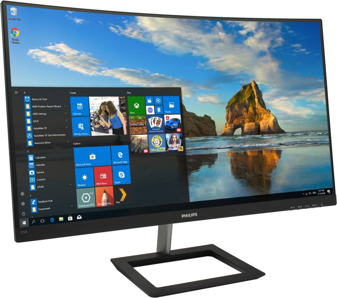   27 PHILIPS 272E1CA/01 (Curved LCD, 1920x1080, D-Sub, HDMI, DP)