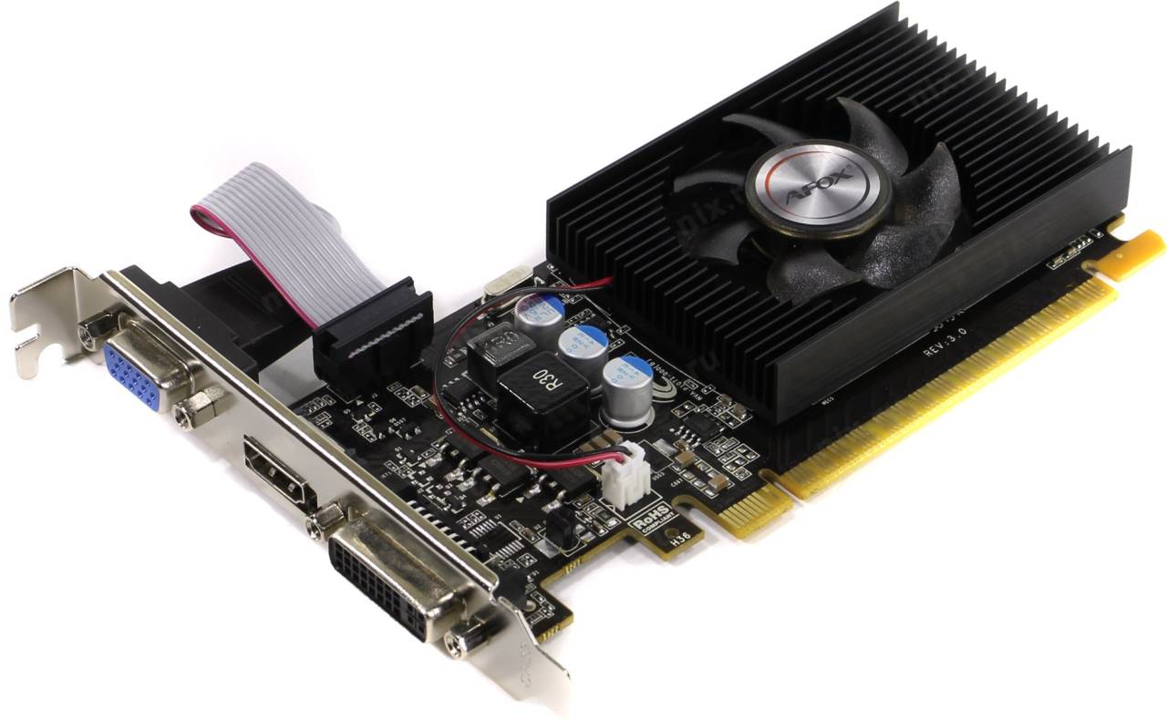 купить Видеоадаптер PCI-E 1Gb DDR3 AFOX AF220-1024D3L2 (RTL) D-Sub+DVI+HDMI [GeForce GT220]