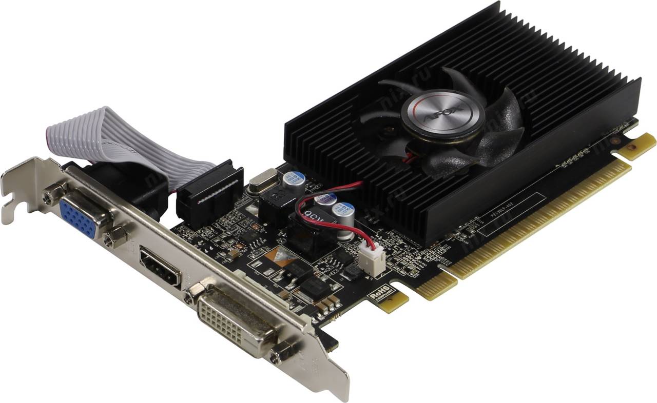  PCI-E 2Gb GDDR3 AFOX AF710-2048D3L1-V2 (RTL) D-Sub+DVI+HDMI [GeForce GT710]