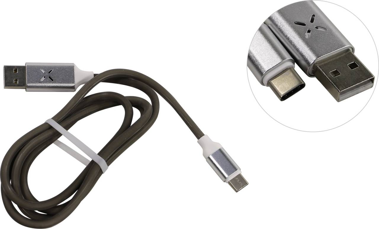 купить Кабель USB 2.0 AM-- > USB-C 1м, с подсветкой (активируется встроенным микрофоном)