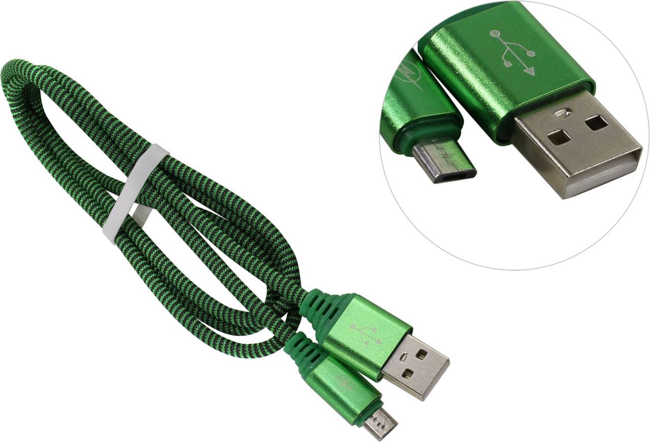   USB AM-- >micro-B 1 Smartbuy [iK-12NSbox green]