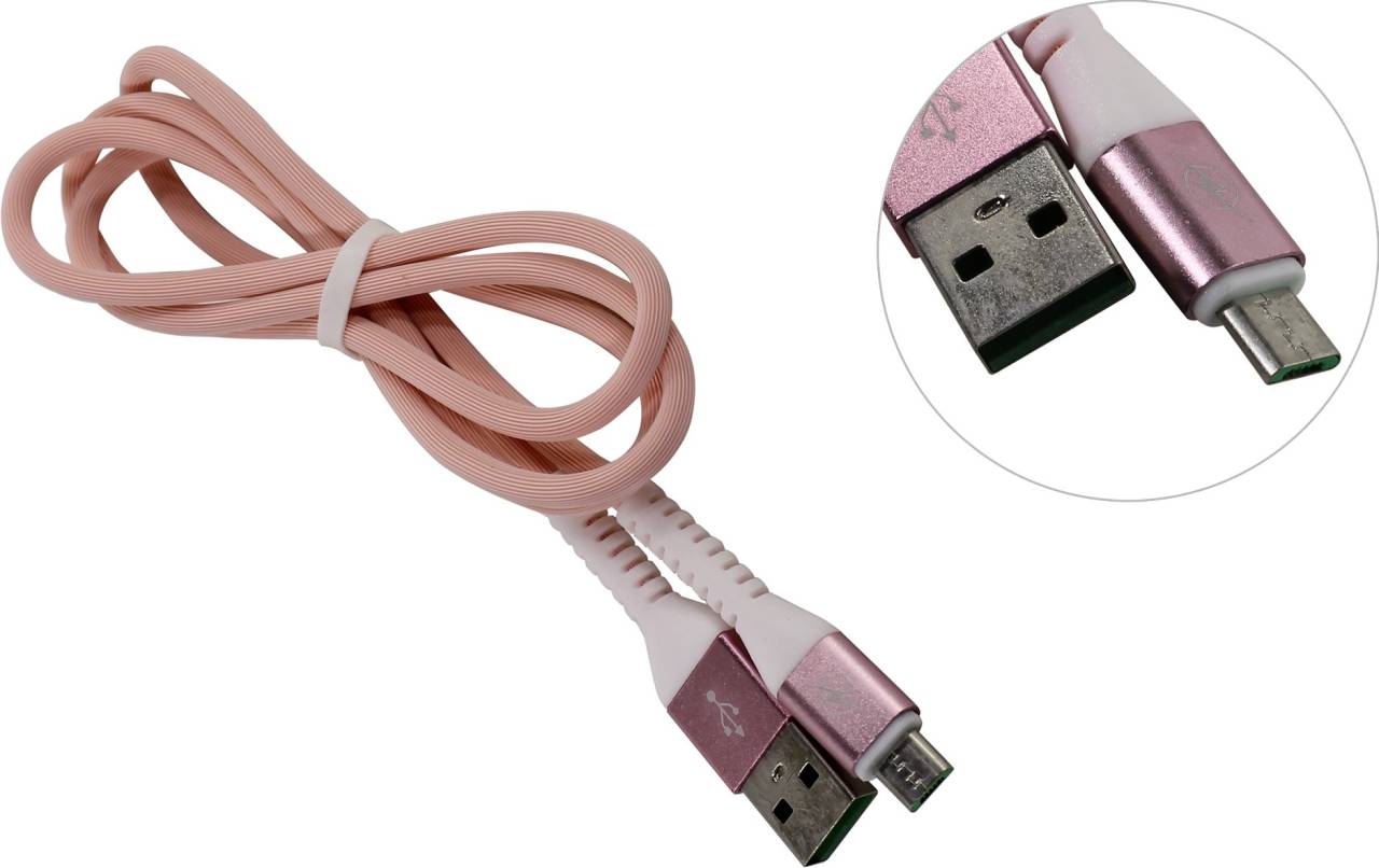   USB AM-- >micro-B 1 Smartbuy [iK-12FLbox rose]
