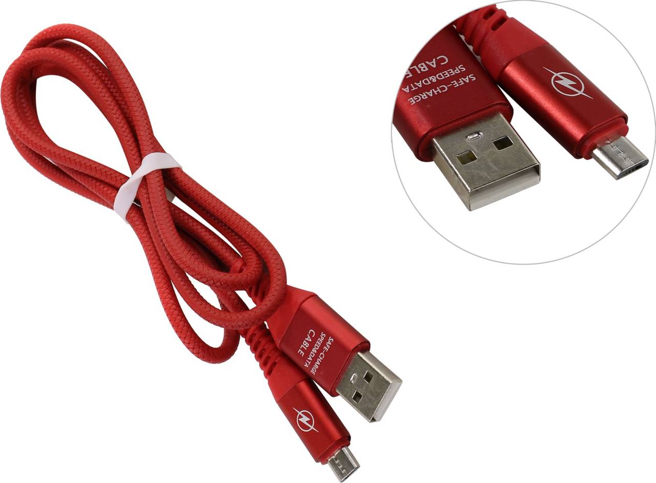купить Кабель USB AM-- >micro-B 1м Smartbuy [iK-12ERGbox red]