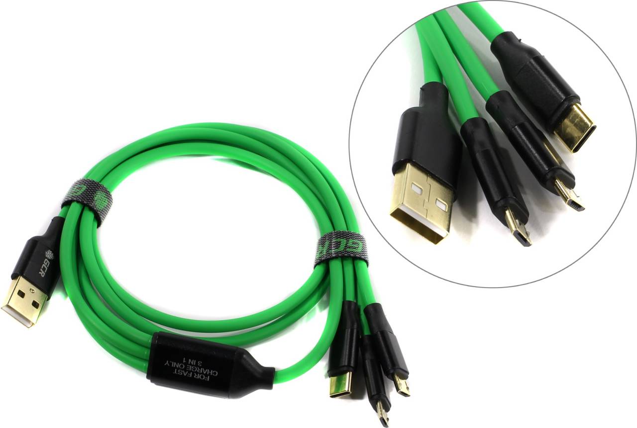   USB AM -- > 2x micro-B/USB-C 1 Greenconnect [GCR-51556-1m]
